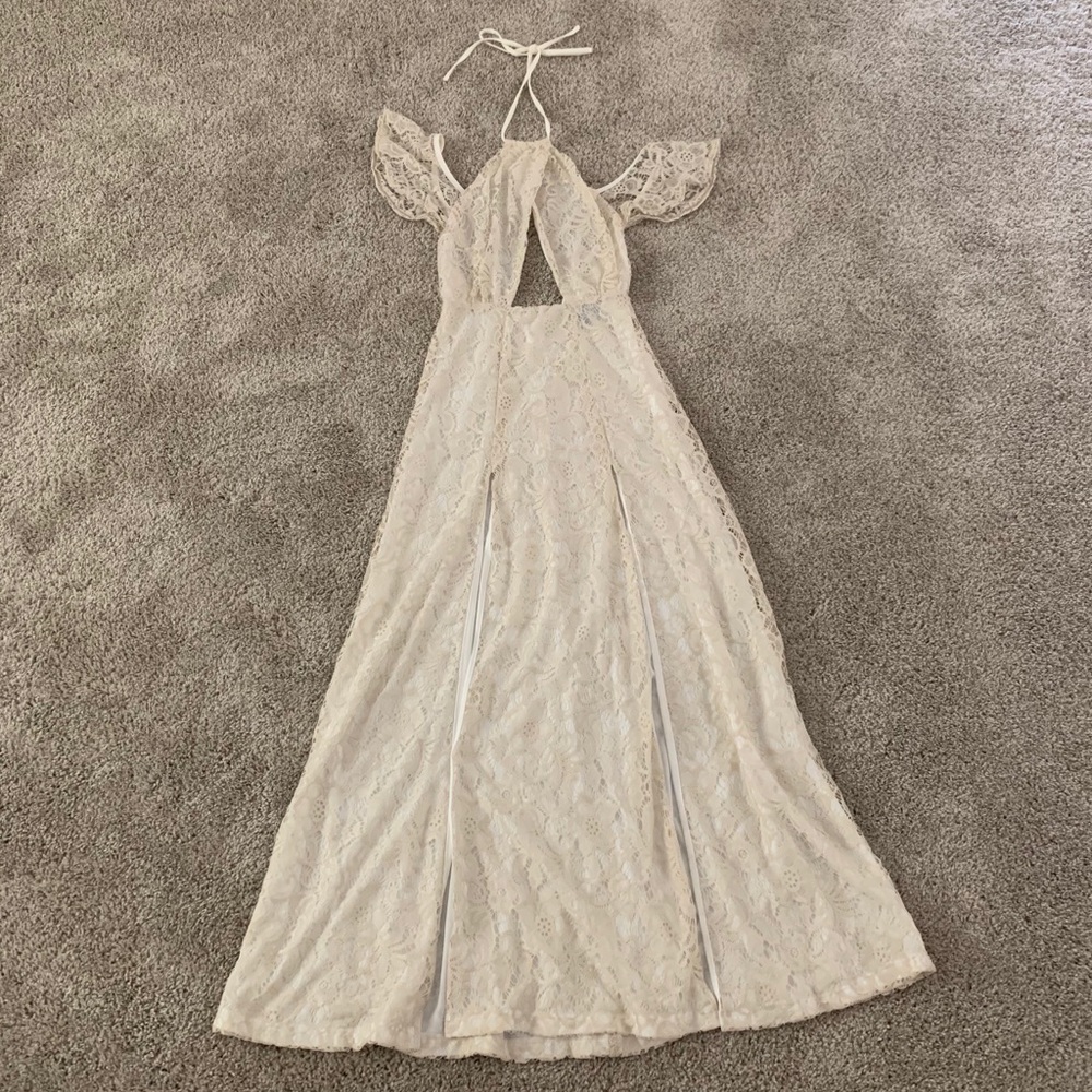 nasty gal double slit Lace Dress